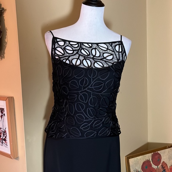 Vintage ANDREA POLIZZI Size 12 Blacktie Elegant Maxi Column TankDress HongKong - Picture 2 of 16